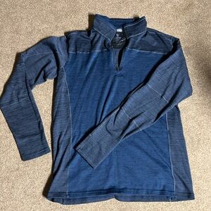 Kuhl long sleeve mock neck thumb hole 1/4 zip knit base layer sweater sz L